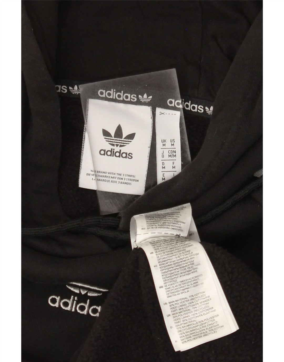 Ανδρικό κουκούλα ADIDAS, μεσαίο μαύρο βαμβακερό