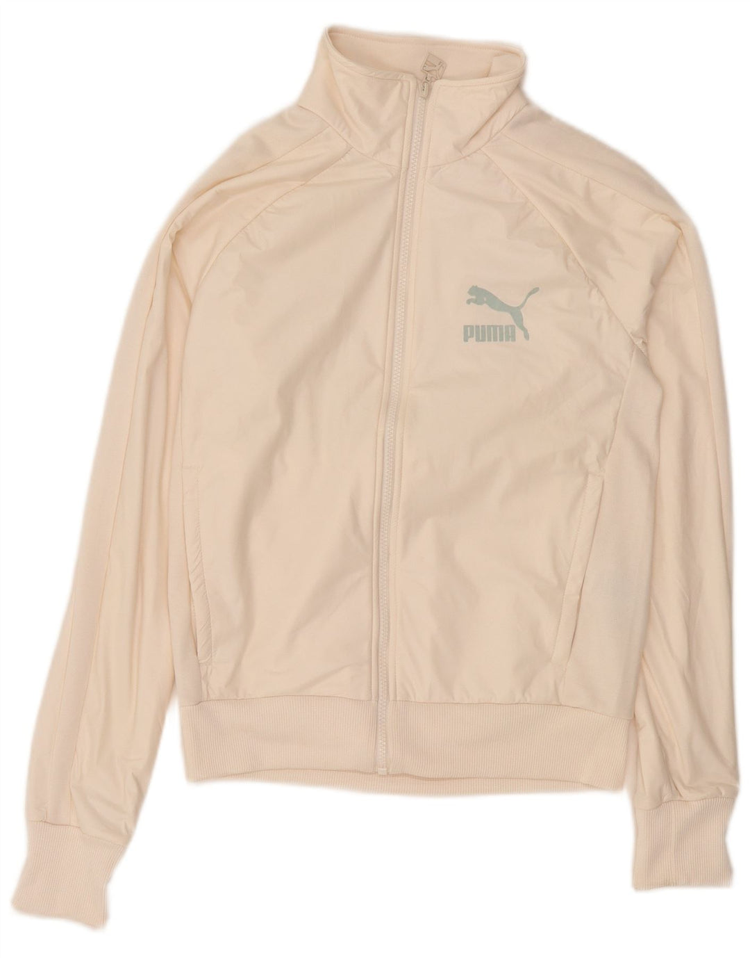 Γυναικεία αθλητική φόρμα γραφικών Puma Top Jacket UK 6 XS Λευκός Πολυεστέρας