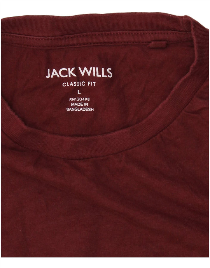 Ανδρικό μπλουζάκι JACK WILLS Κλασική Εφαρμογή Top Large Maroon