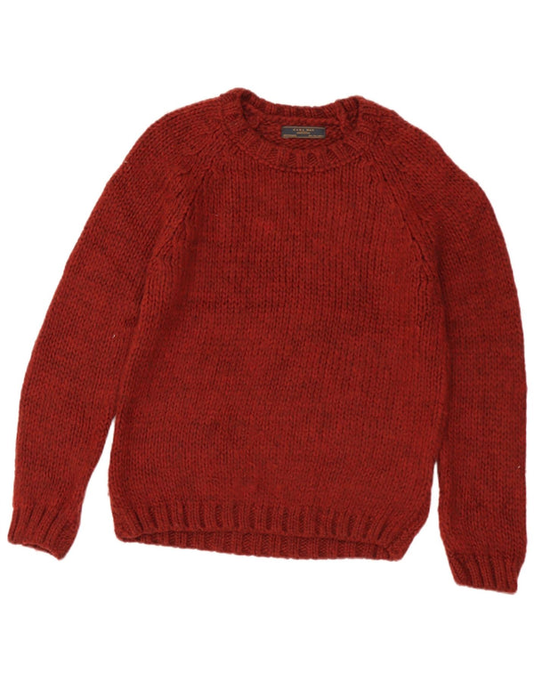 Ανδρικό πουλόβερ Zara Boat Neck Jumper Μεγάλο Βουργουνδί Ακρυλικό