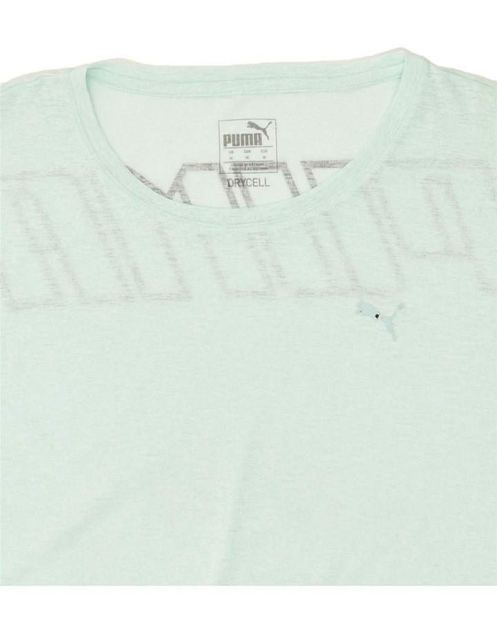 PUMA Womens See Through Graphic T-Shirt Top UK 14 Medium Green | Vintage Puma | Thrift | Second-Hand Puma | Used Clothing | Messina Hembry 