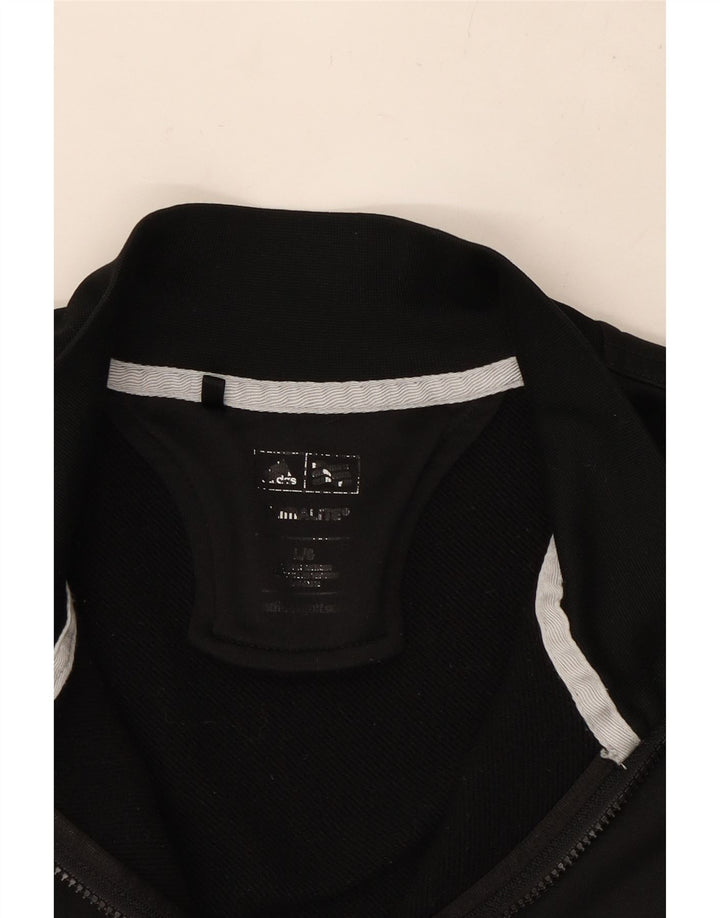 Ανδρικό φούτερ ADIDAS Climalite με φερμουάρ με λαιμόκοψη, μαύρο πολυεστέρα