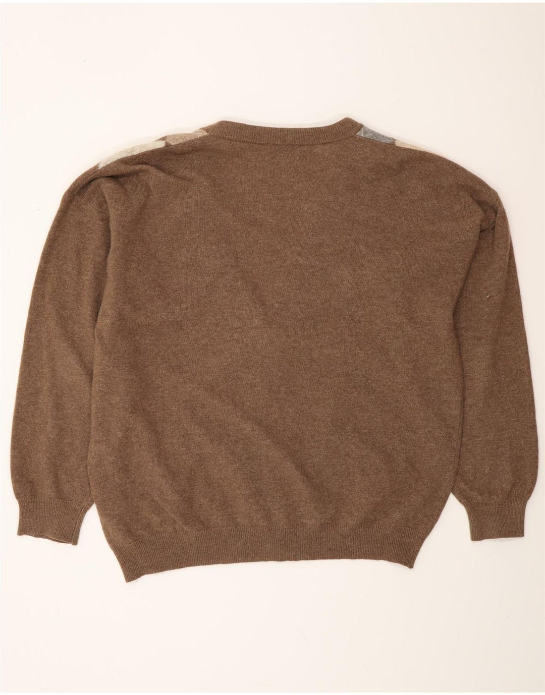 Ανδρικό πουλόβερ MONELLO Ζακέτα IT 52 Μεγάλο Καφέ Argyle/Diamond Wool