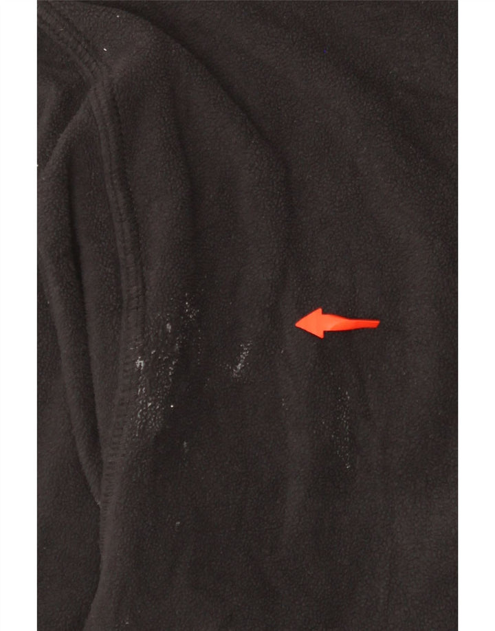 TIMBERLAND Mens Zip Neck Fleece Jumper Large Black