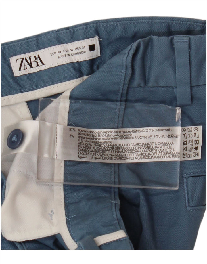 Zara Ανδρικό σορτς Chino EU 40 Medium W31 Μπλε βαμβακερό