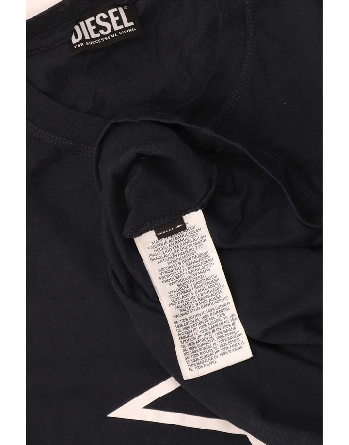 Ανδρικό γραφικό T-Shirt Diesel Top από μεσαίο ναυτικό μπλε βαμβακερό