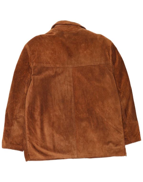 Vintage Γυναικείο Suede Jacket UK 16 Large Brown Δερμάτινο