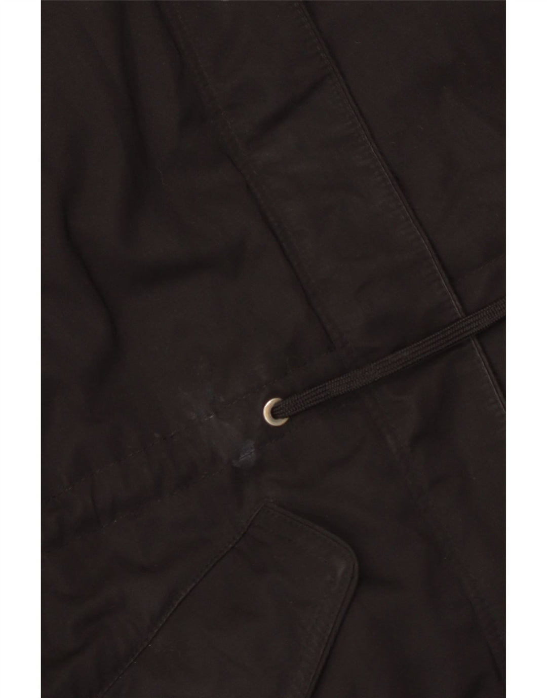 Zara Γυναικείο μπουφάν Parka με κουκούλα UK 14 Medium Black Polyester
