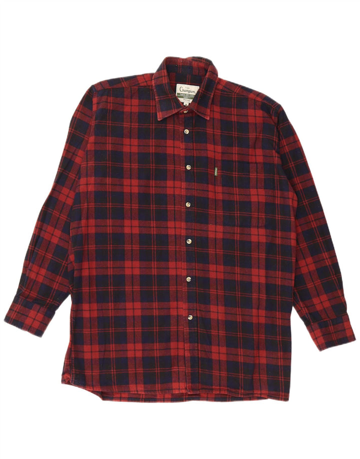 Ανδρικό φανελένιο πουκάμισο VINTAGE Comfort Fit Βαμβακερό μεσαίο μπορντό