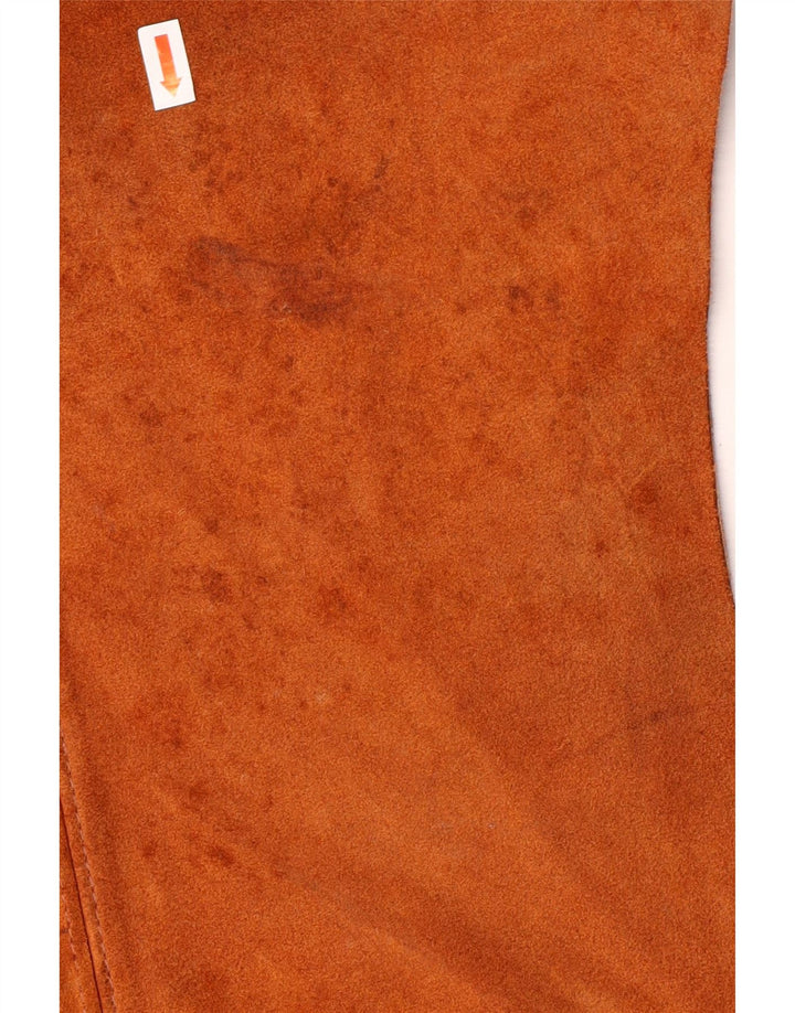 Vintage γυναικείο σουέτ γιλέκο UK 18 XL καφέ Western