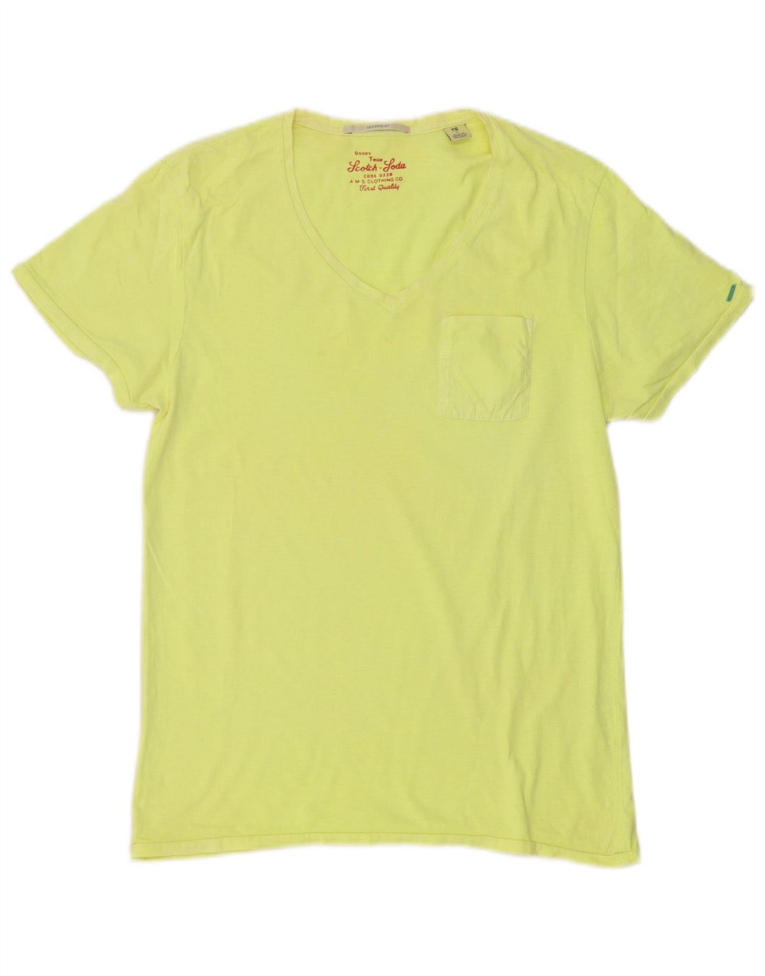 Ανδρικό T-Shirt SCOTCH & SODA Top Μικρό κίτρινο βαμβακερό