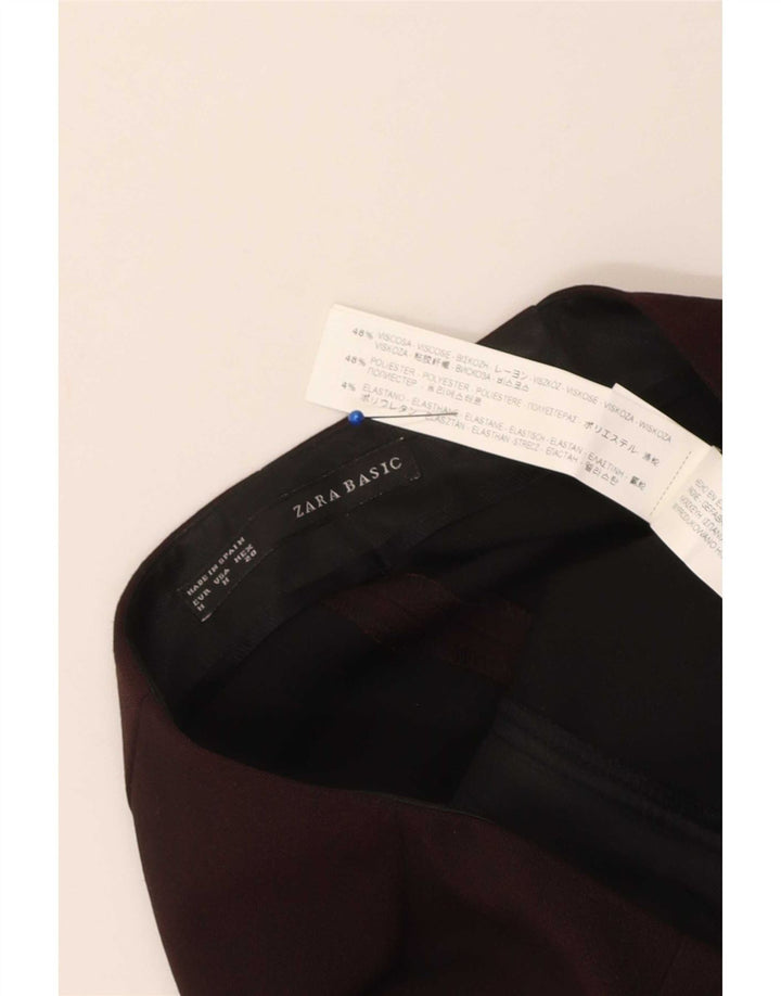 Zara Γυναικεία Pencil Φούστα Medium W28 Maroon Viscose
