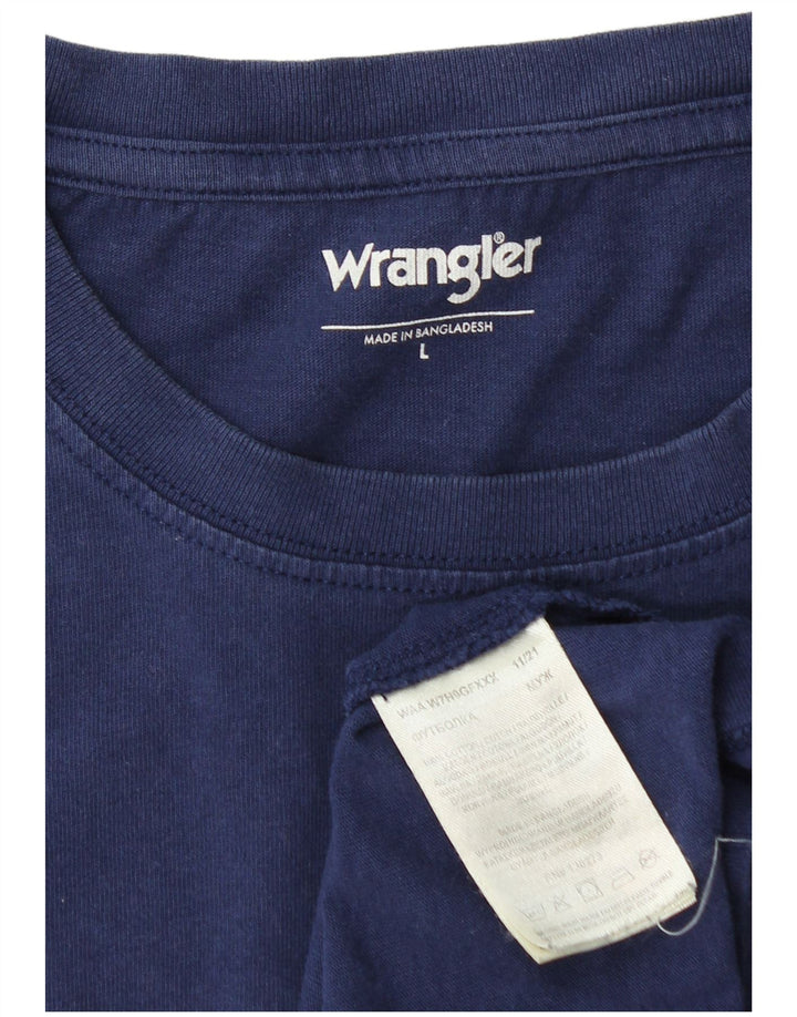 Ανδρικό T-Shirt WRANGLER Top Large Navy Blue από βαμβάκι