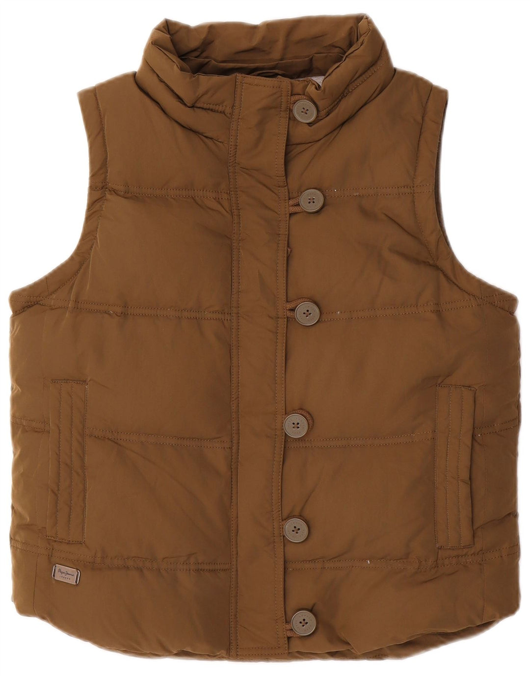 PEPE Jeans Γυναικεία padded Gilet UK 16 Large Khaki Polyester