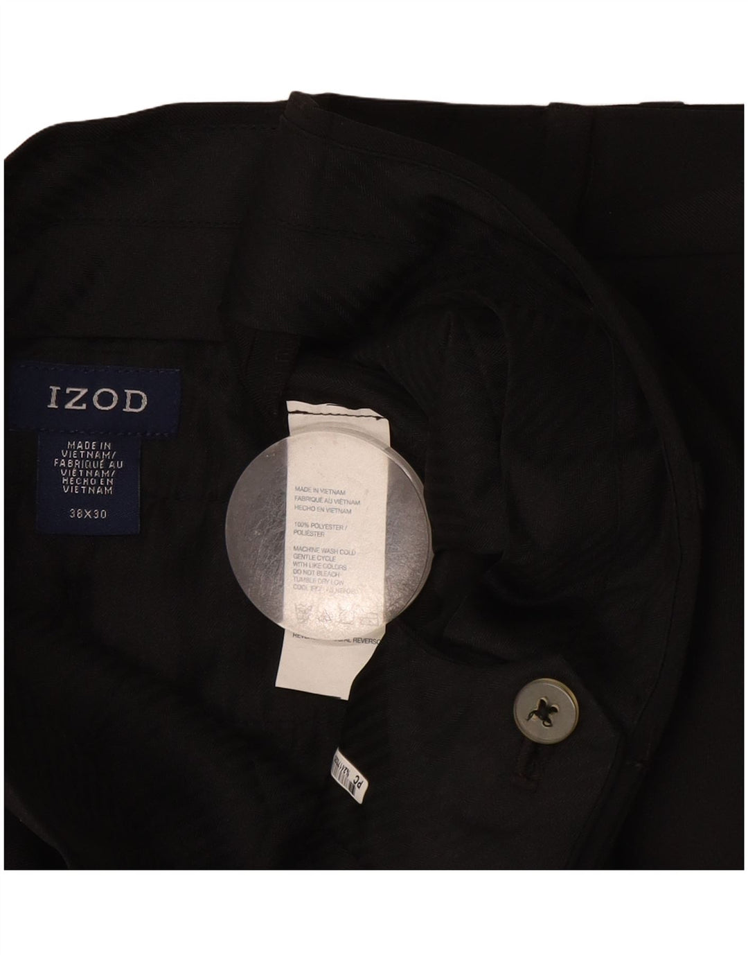Izod Ανδρικό ίσιο παντελόνι W38 L30 Μαύρο πολυεστέρα
