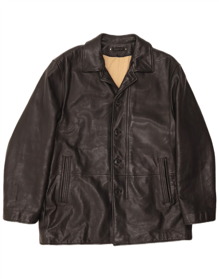 VINTAGE Ανδρικό Δερμάτινο Μπουφάν UK 46 3XL Μαύρο Δερμάτινο