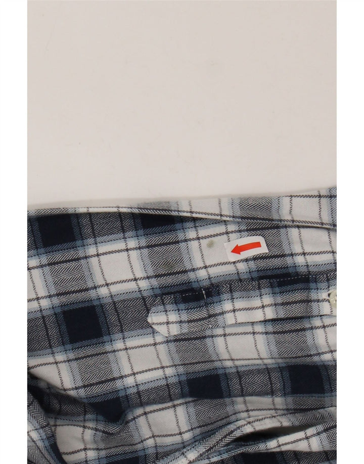 Ανδρικό φανελένιο πουκάμισο REISS με κανονική εφαρμογή XL Navy Blue Check Cotton