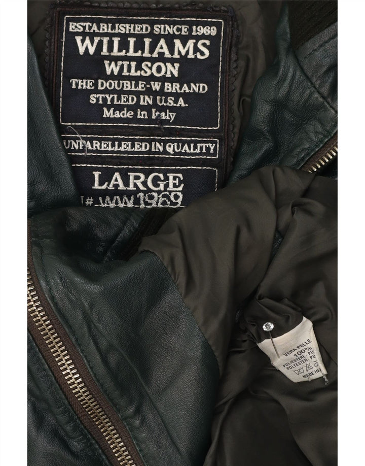 Ανδρικό Δερμάτινο Μπουφάν Williams Wilson UK 40 Large Green Leather