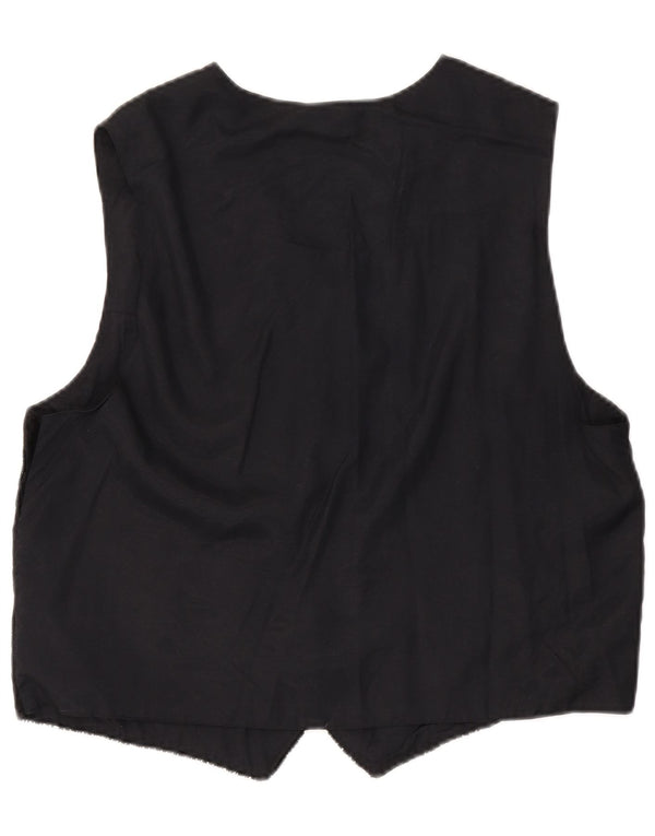 Yessica Womens Waistcoat UK 20 2XL Black Floral Viscose