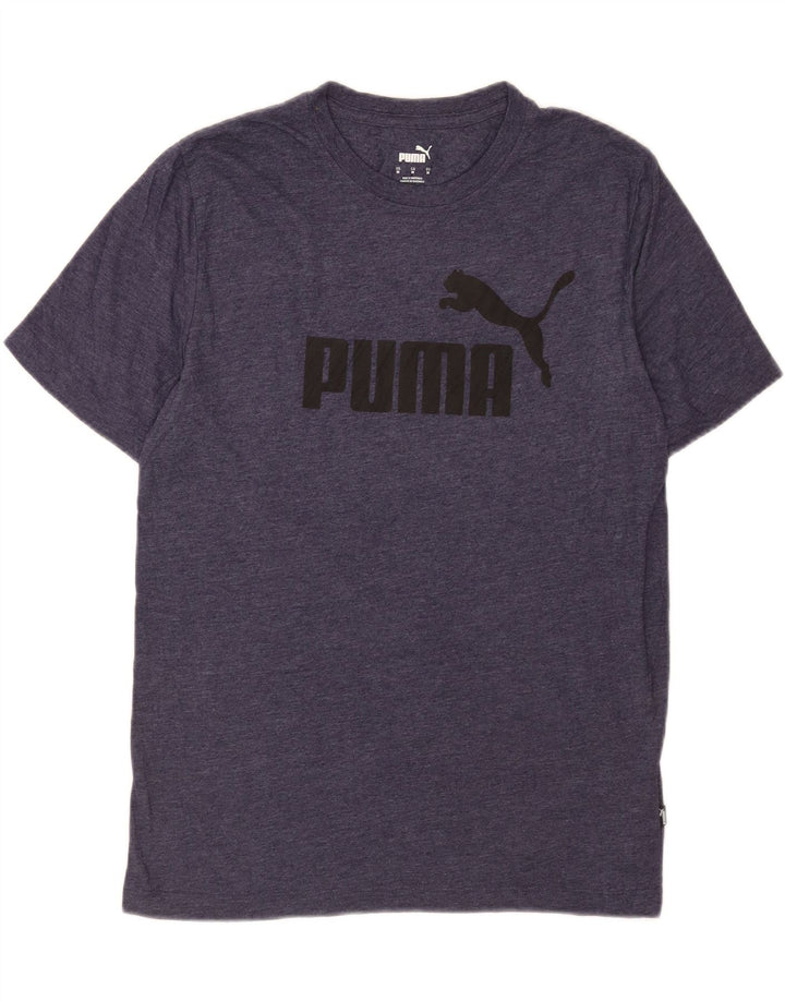 Ανδρικό γραφικό μπλουζάκι Puma Top από βαμβακερό μεσαίο μπλε ναυτικό