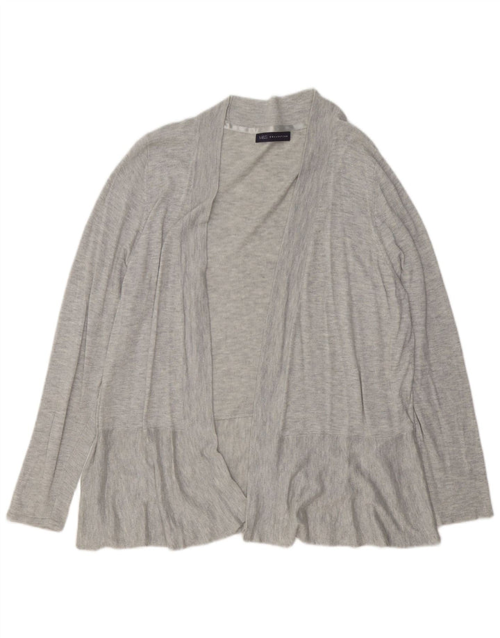 MARKS & SPENCER Γυναικείο ανοιχτό πουλόβερ ζακέτα UK 20 2XL με γκρι φλύκταινες