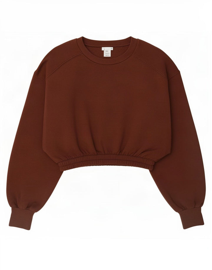 Zara Γυναικεία φούτερ Crop Jumper UK 10 Small Brown