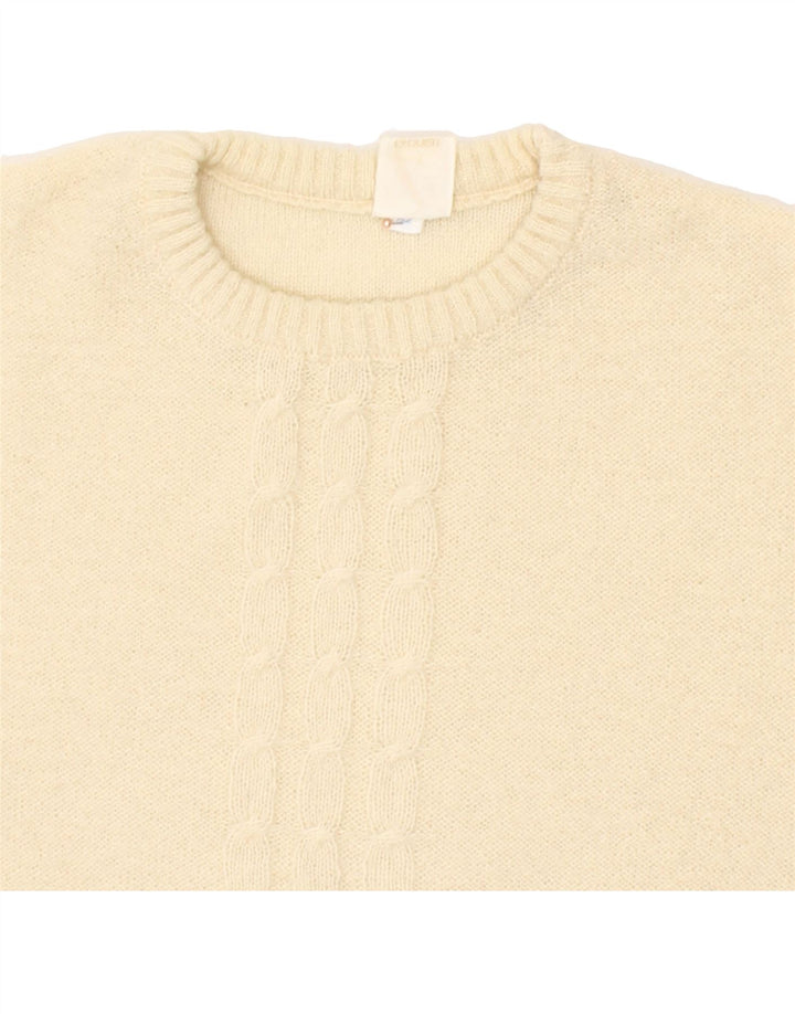 VINTAGE Womens Crew Neck Jumper Sweater IT 52 2XL Off White Vintage Vintage and Second-Hand Vintage from Messina Hembry 