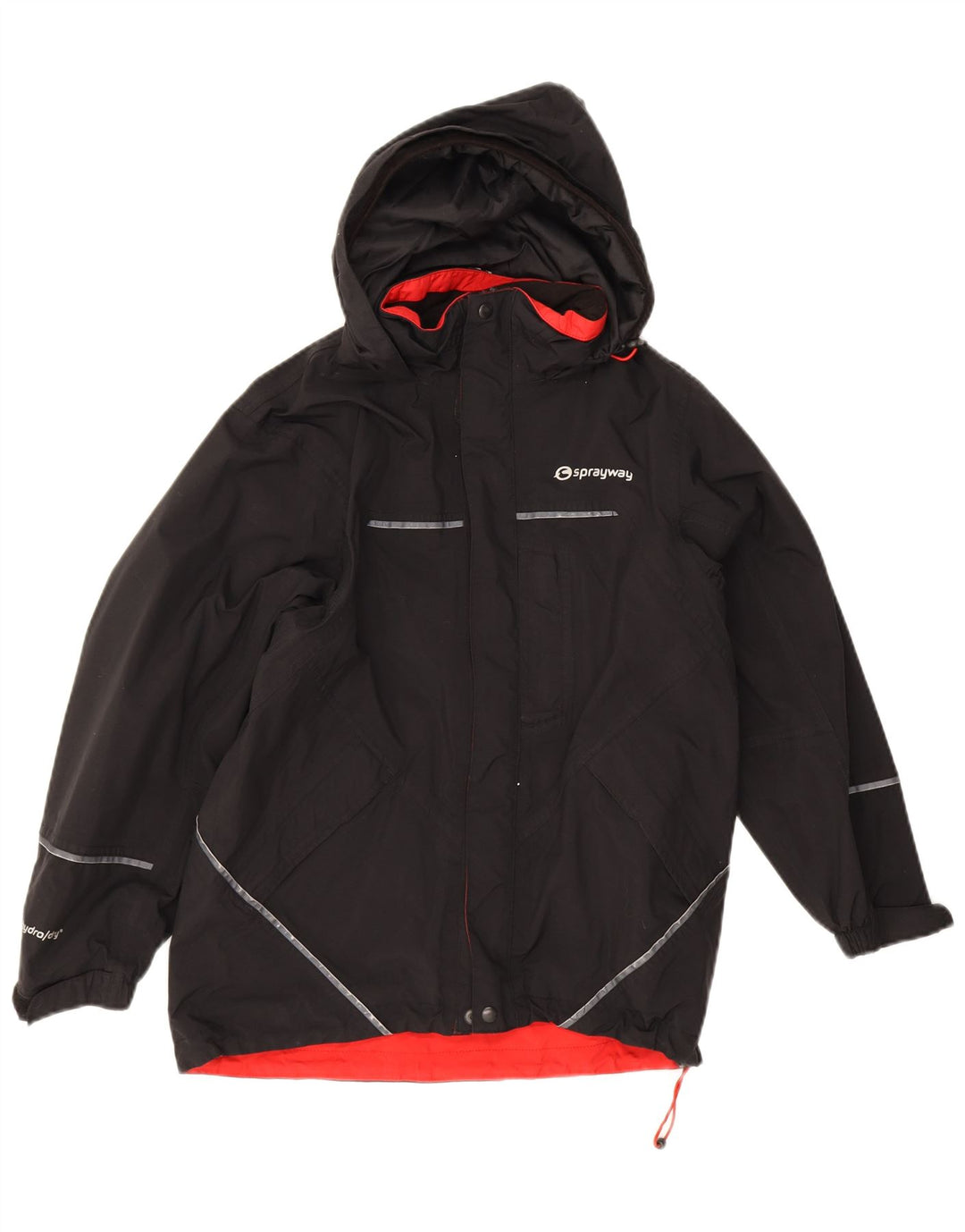 Sprayway Girls Hooded Windbreaker Jacket 10-11 Years Black Polyester