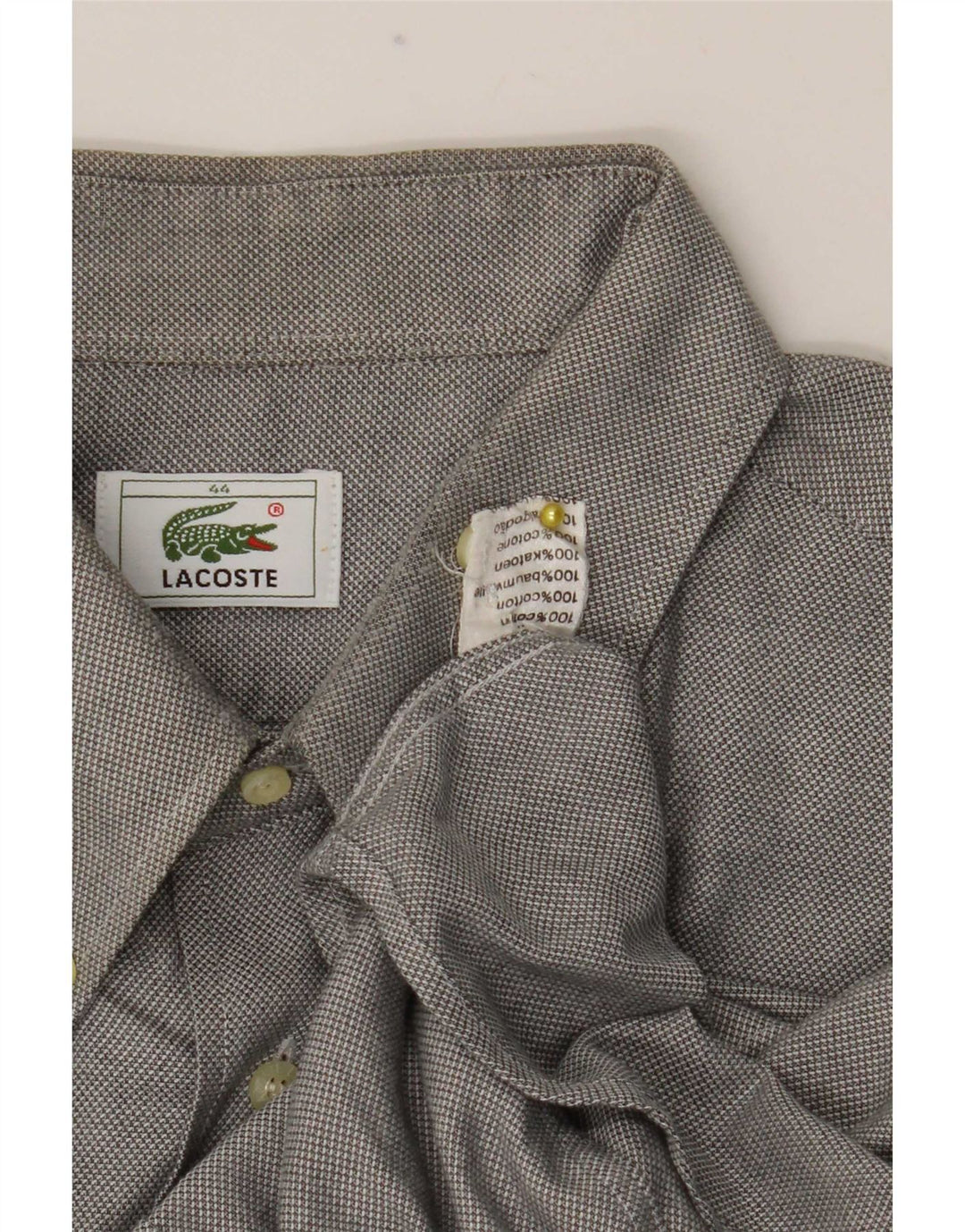 Ανδρικό πουκάμισο Lacoste νούμερο 44 XL γκρι βαμβακερό