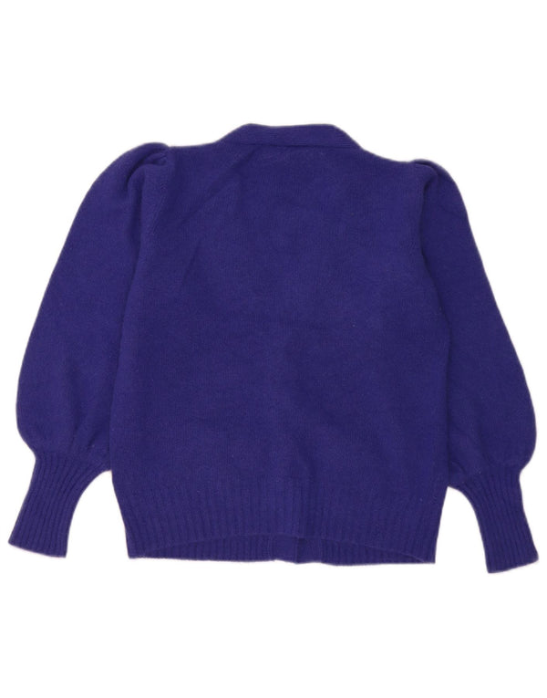Luisa Spagnoli Γυναικείο πουλόβερ ζακέτα UK 10 Small Purple Angora Heart