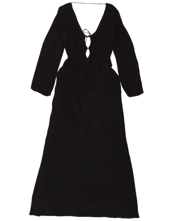 Γυναικείο μακρυμάνικο μάξι φόρεμα ZARA UK 18 XL Μαύρη βισκόζη