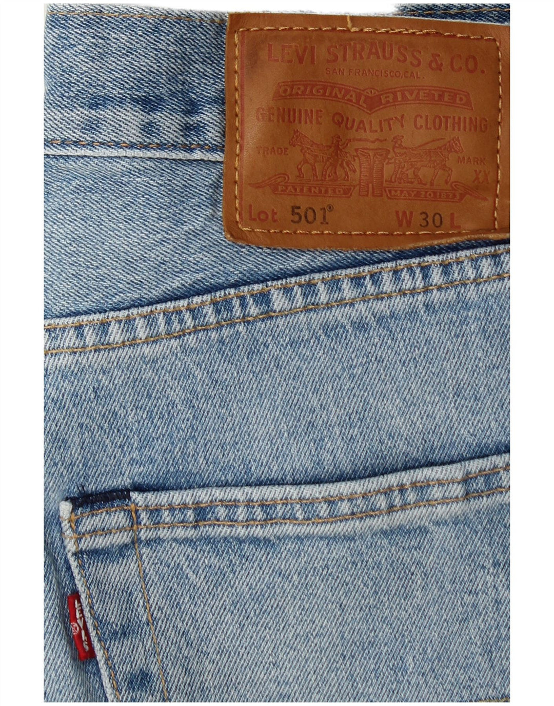 Ανδρικό τζιν σορτς LEVI'S 501 W30 Μεσαίο μπλε βαμβακερό