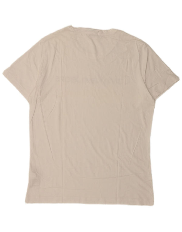 Calvin Klein Jeans Ανδρικό γραφικό μπλουζάκι 2XL λευκό βαμβακερό