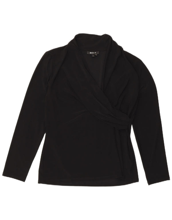 Dkny Γυναικεία Μπλούζα Τοπ UK 18 XL Μαύρο Πολυεστέρας