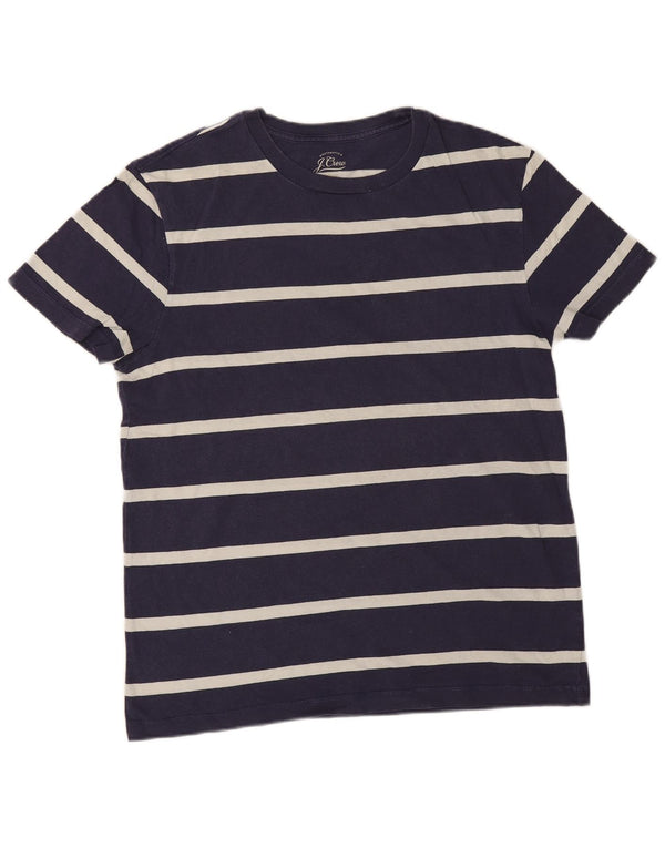 J. Crew Mens T-Shirt Top Small Navy Blue Striped Cotton