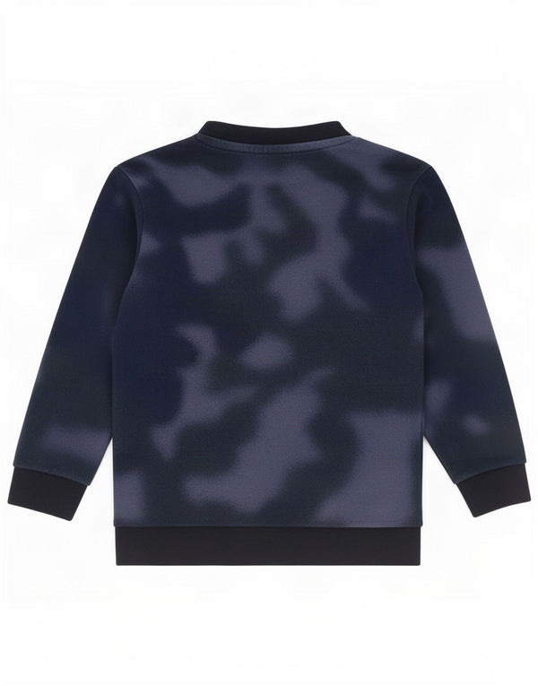 Adidas Boys Graphic Sweatshirt Jumper 3-4 Years Navy Blue Tie Dye Cotton