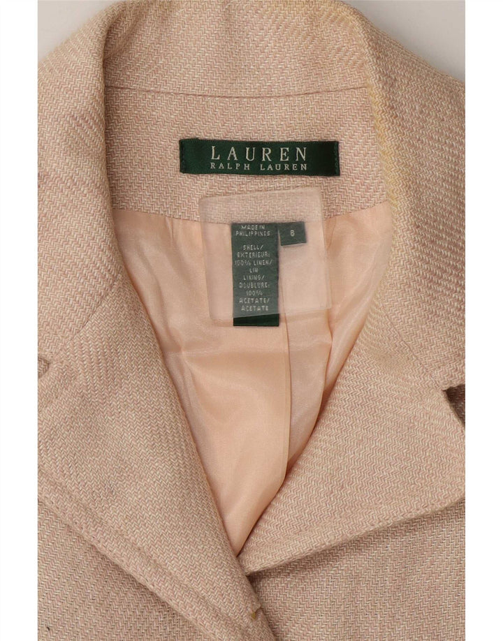 Ralph Lauren Γυναικείο Μπλέιζερ με 7 κουμπιά Μπουφάν US 8 Medium Beige Λινό