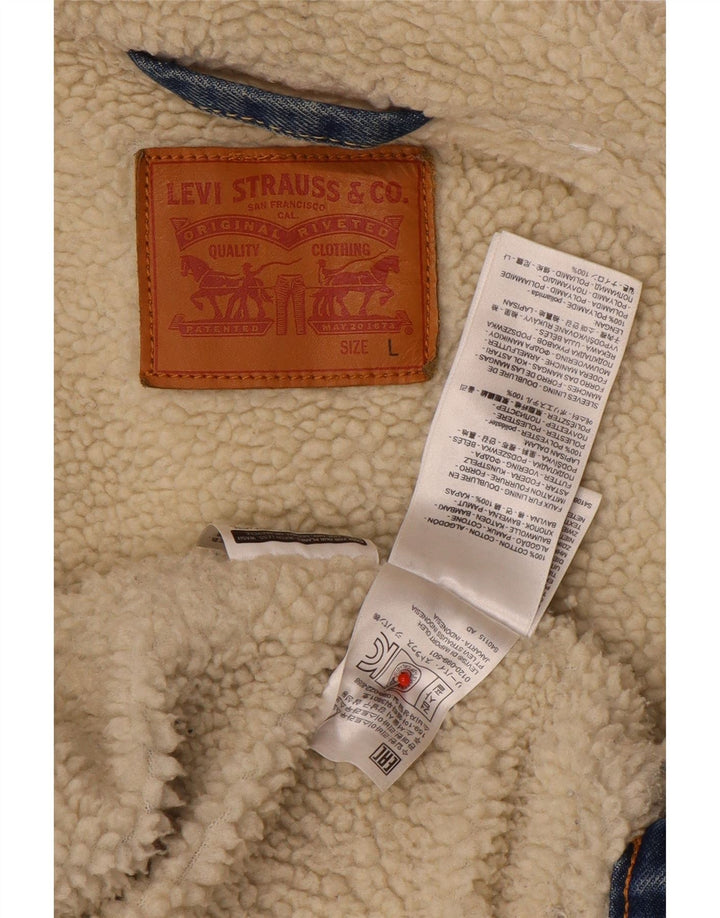Ανδρικό τζιν Sherpa Jacket Levi's UK 40 μεγάλο μπλε βαμβακερό