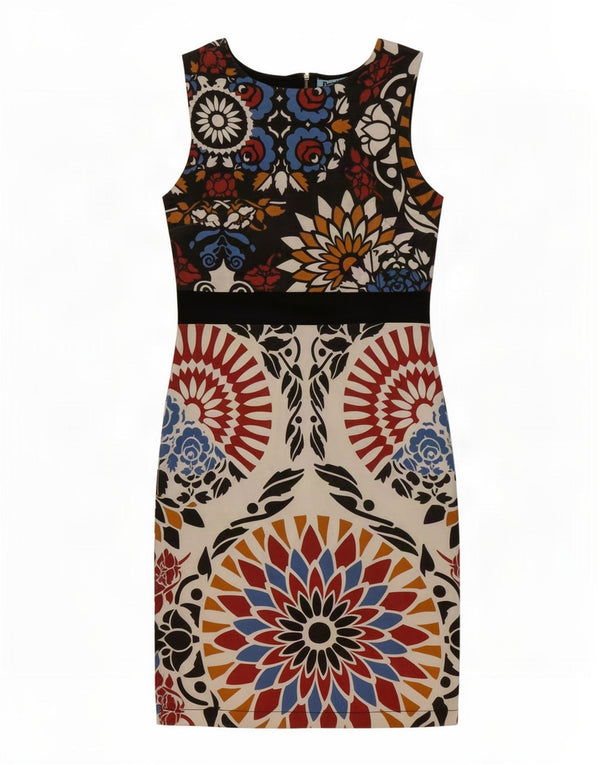 Desigual Womens Sleeveless Sheath Dress UK 10 Small Multicoloured Floral