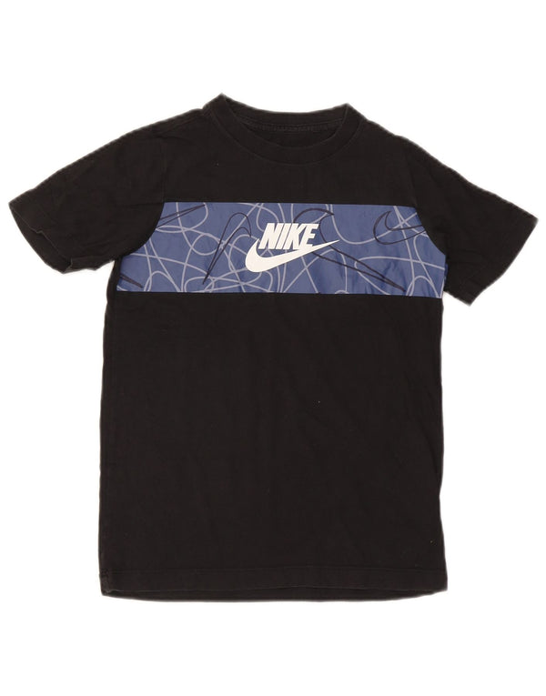 Μπλουζάκι Nike Boys Graphic T-shirt 10-11 ετών Μεσαίο μαύρο γεωμετρικό βαμβακερό