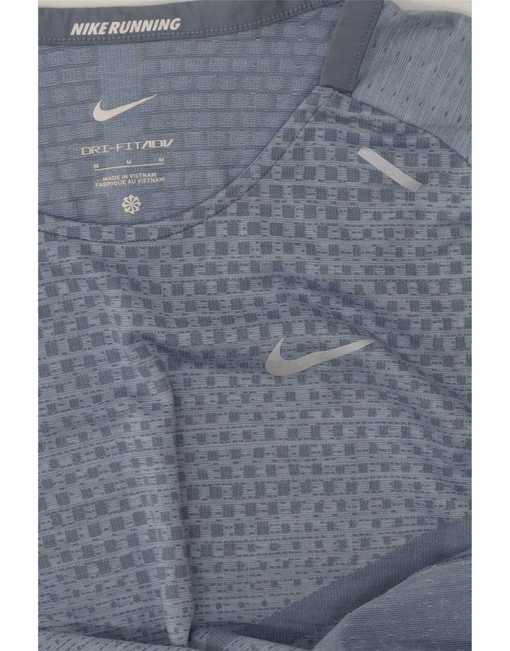 Γυναικείο μπλουζάκι Nike Dri Fit Top 14 μεσαίου μπλε γεωμετρικού πολυεστέρα