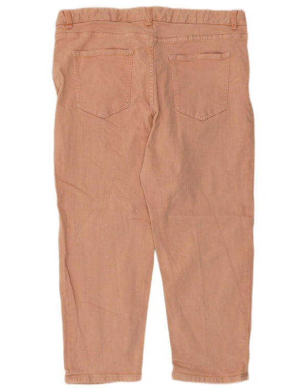 Marks & Spencer Womens Capri Trousers UK 16 Large W32 L22 Pink Cotton