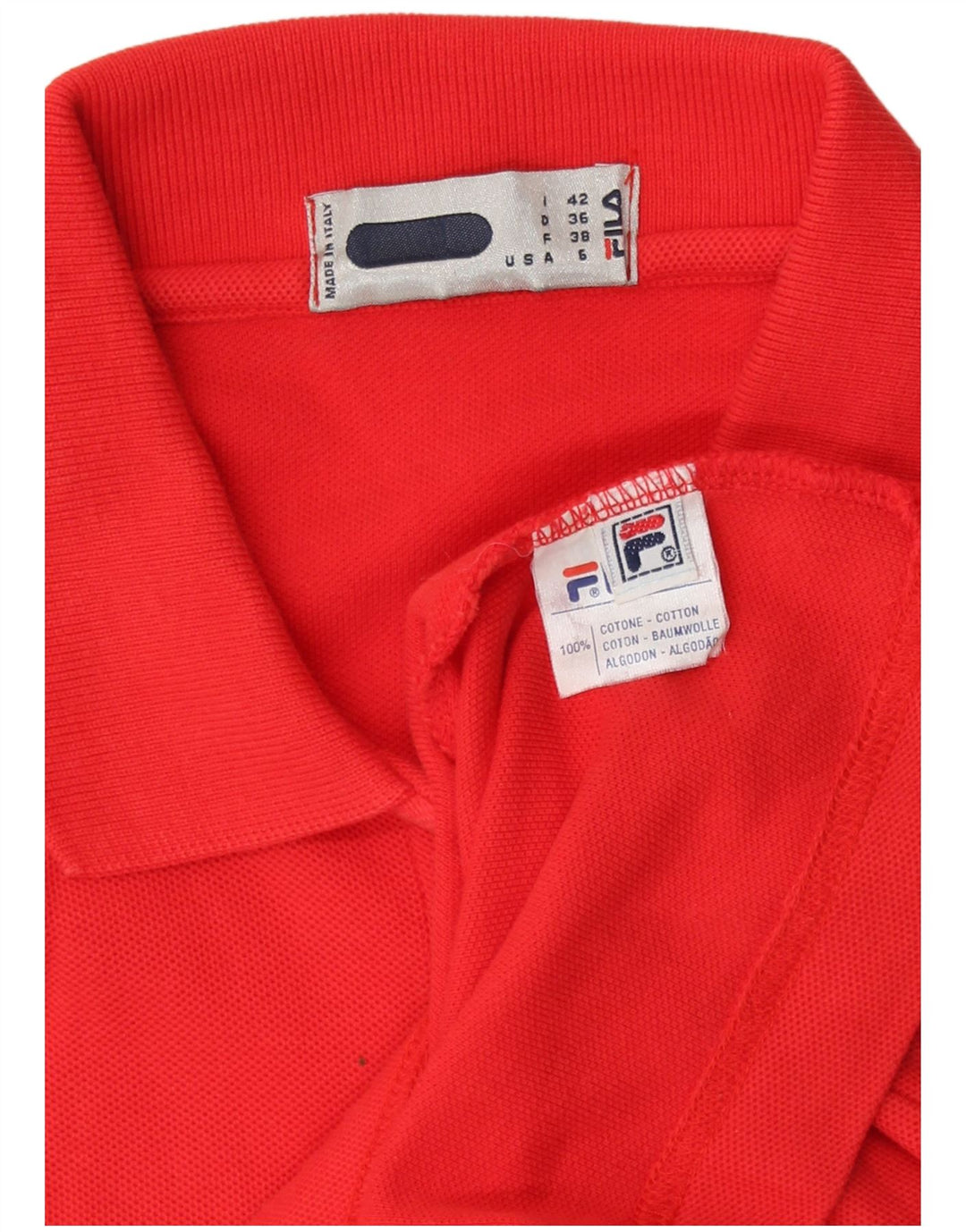 Fila Γυναικείο Αμάνικο Πόλο Μπλουζάκι IT 42 Μεσαίο κόκκινο βαμβακερό