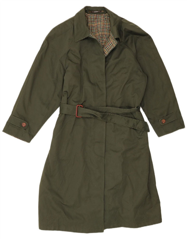 Vintage γυναικεία αναστρέψιμη καμπαρντίνα IT 46 Large Green Check Polyester