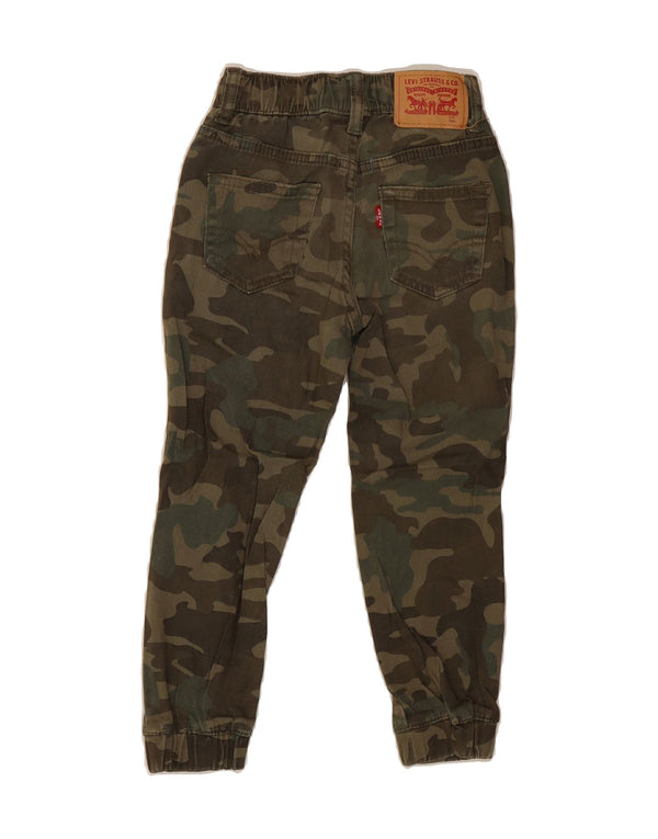 LEVI'S Boys Joggers Trousers 4-5 Years W20 L16 Khaki Camouflage Cotton