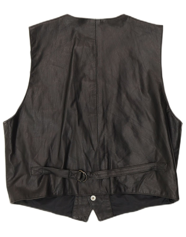 Rifle Γυναικείο Δερμάτινο Γιλέκο UK 16 Large Black Biker