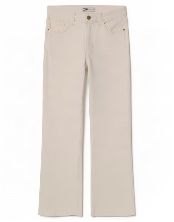 Zara Womens Straight Jeans EU 36 XS W26 L26 White Cotton