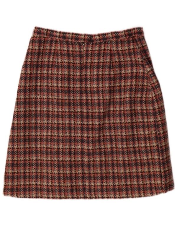 Vintage γυναικεία φούστα σε γραμμή Α EU 38 Medium W28 Pink Houndstooth