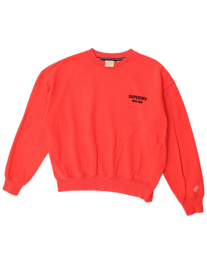 Superdry Γυναικείο Φούτερ μεγάλου μεγέθους Jumper UK 14 μεγάλο κόκκινο βαμβακερό