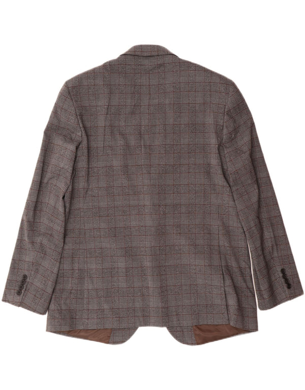 Marks & Spencer Ανδρικό μπουφάν blazer UK 46 3XL Grey Check Polyester